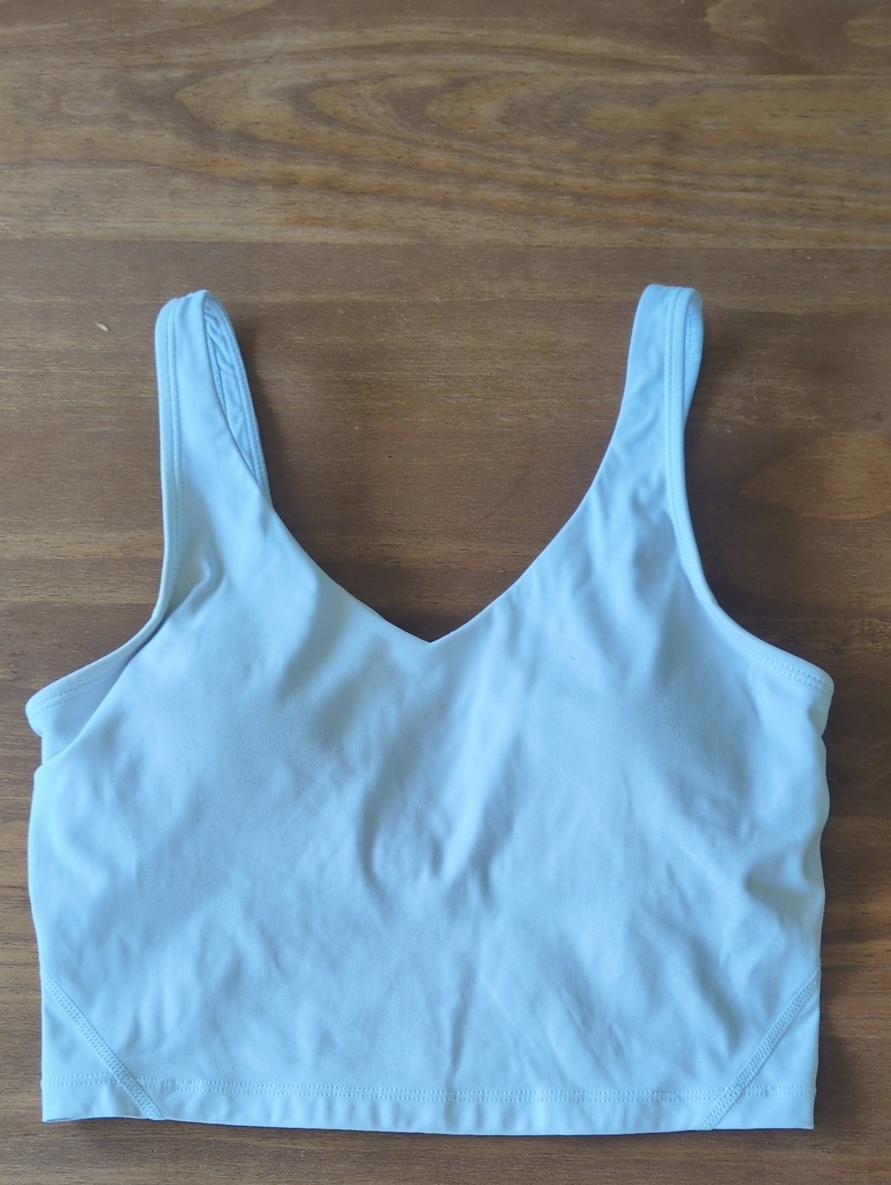 White V-Neck Active Crop Tank w/ Light Removable Padding